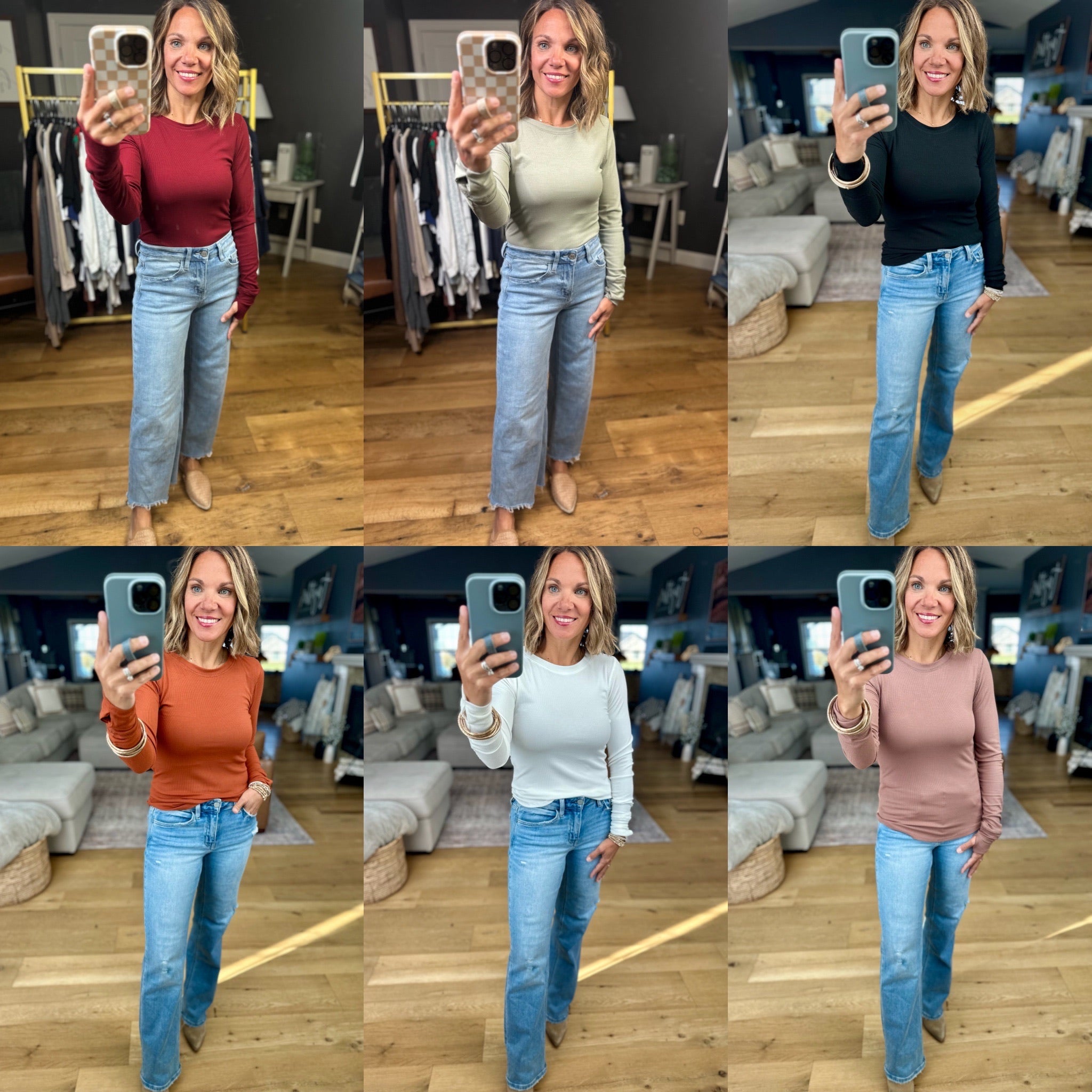 The Lennie Ribbed Long Sleeve Top-Wasabi & Mint-Anna Kaytes Boutique, Women's Fashion Boutique in Grinnell, Iowa