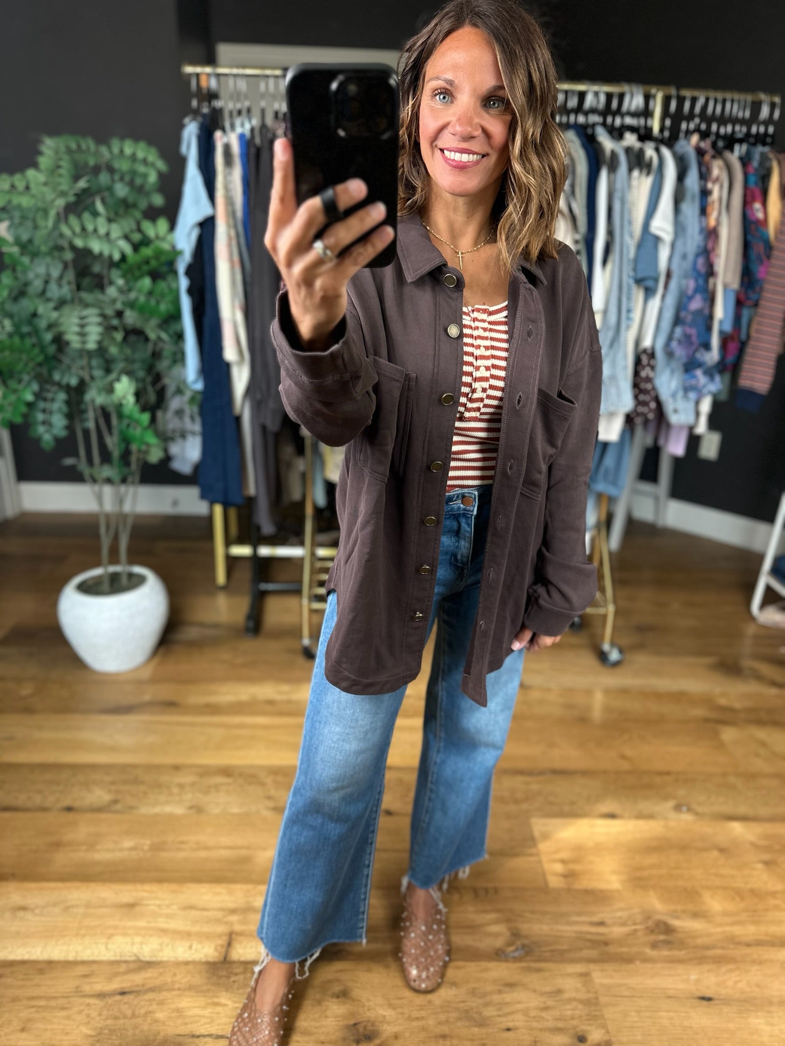 Falling Fast Button Shacket-Jackets-Mono B-Anna Kaytes Boutique, Women's Fashion Boutique in Grinnell, Iowa