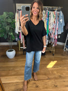 What We Do Boyfriend V-Neck Tee-Short Sleeves-Zenana-Anna Kaytes Boutique, Women's Fashion Boutique in Grinnell, Iowa