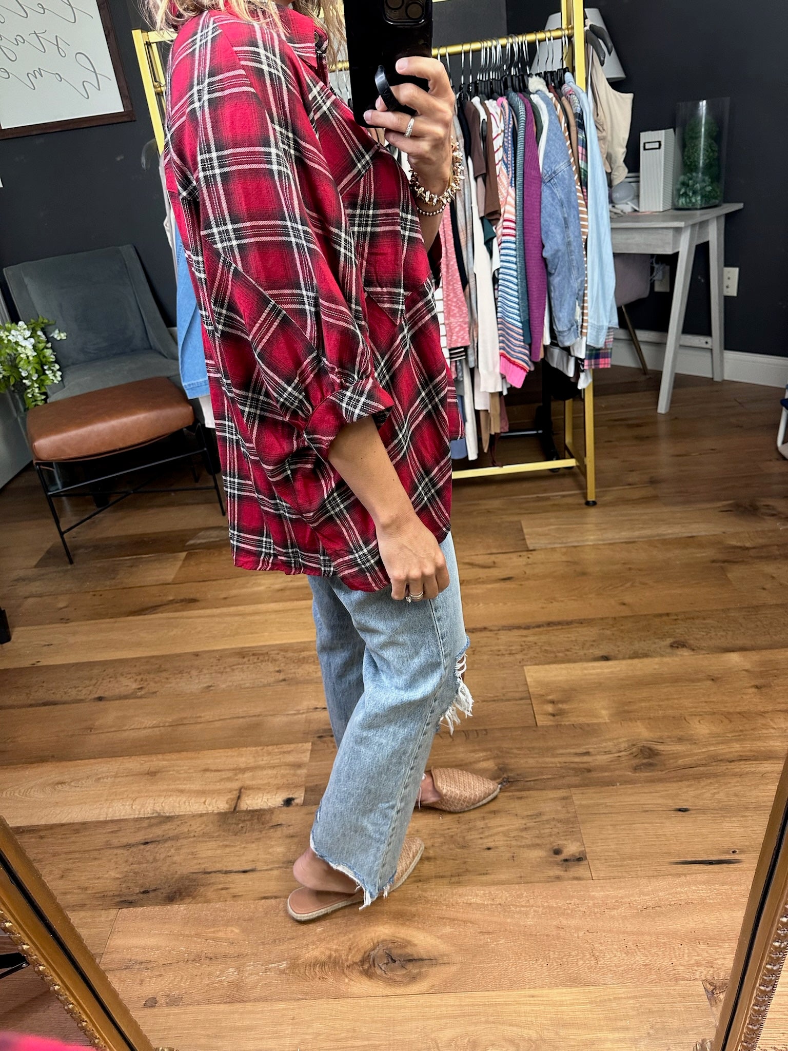 Defined Roles Plaid Button-Down Top - Multiple Options-Entro-Anna Kaytes Boutique, Women's Fashion Boutique in Grinnell, Iowa