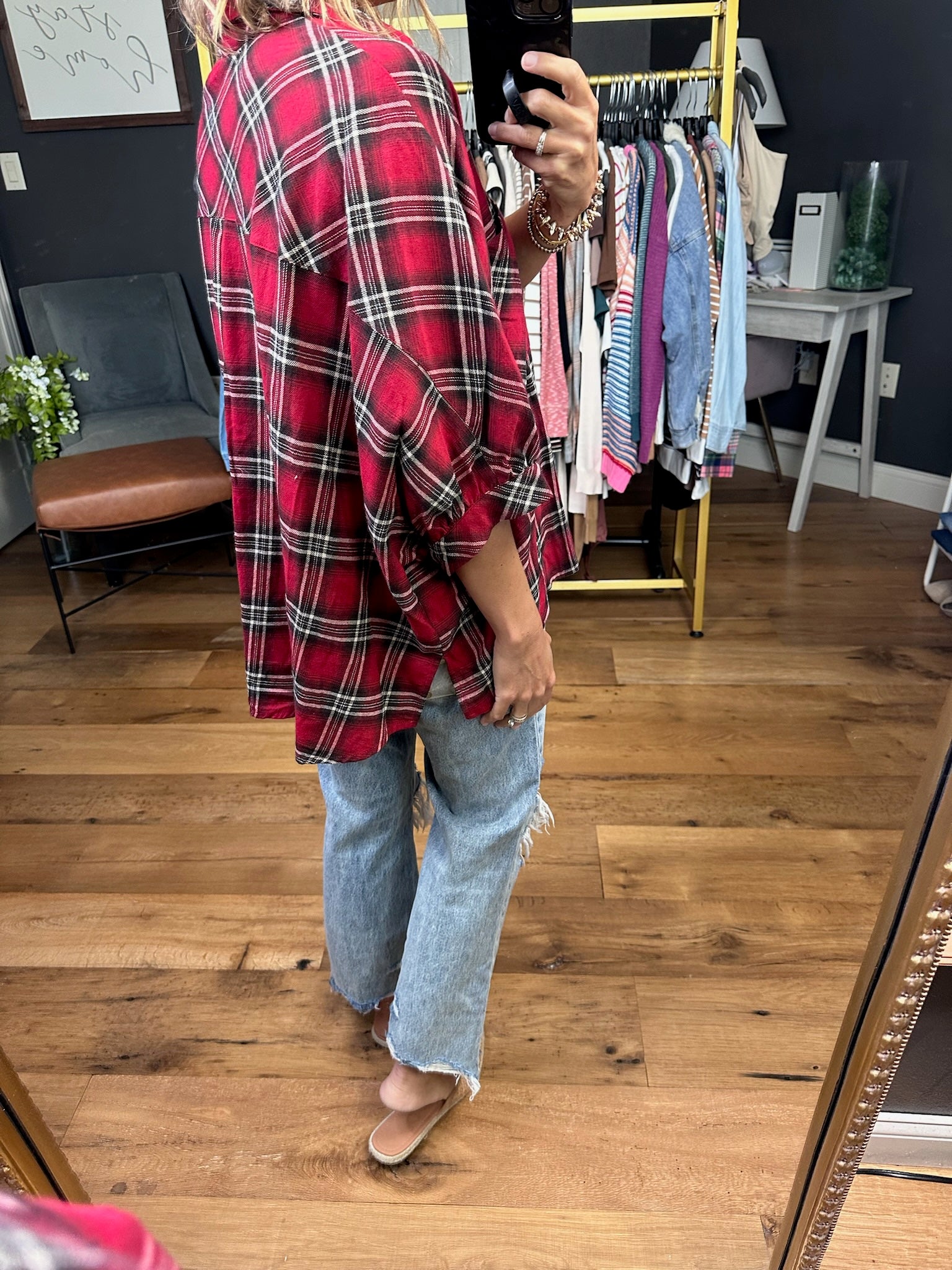 Defined Roles Plaid Button-Down Top - Multiple Options-Entro-Anna Kaytes Boutique, Women's Fashion Boutique in Grinnell, Iowa