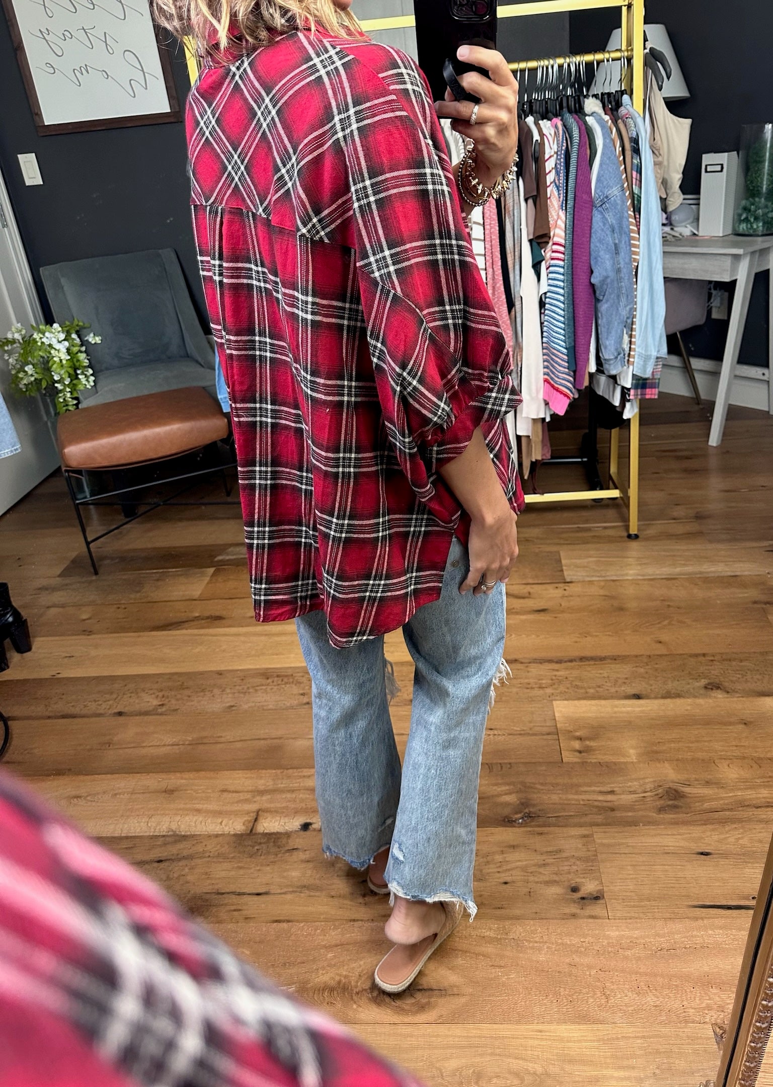 Defined Roles Plaid Button-Down Top - Multiple Options-Entro-Anna Kaytes Boutique, Women's Fashion Boutique in Grinnell, Iowa