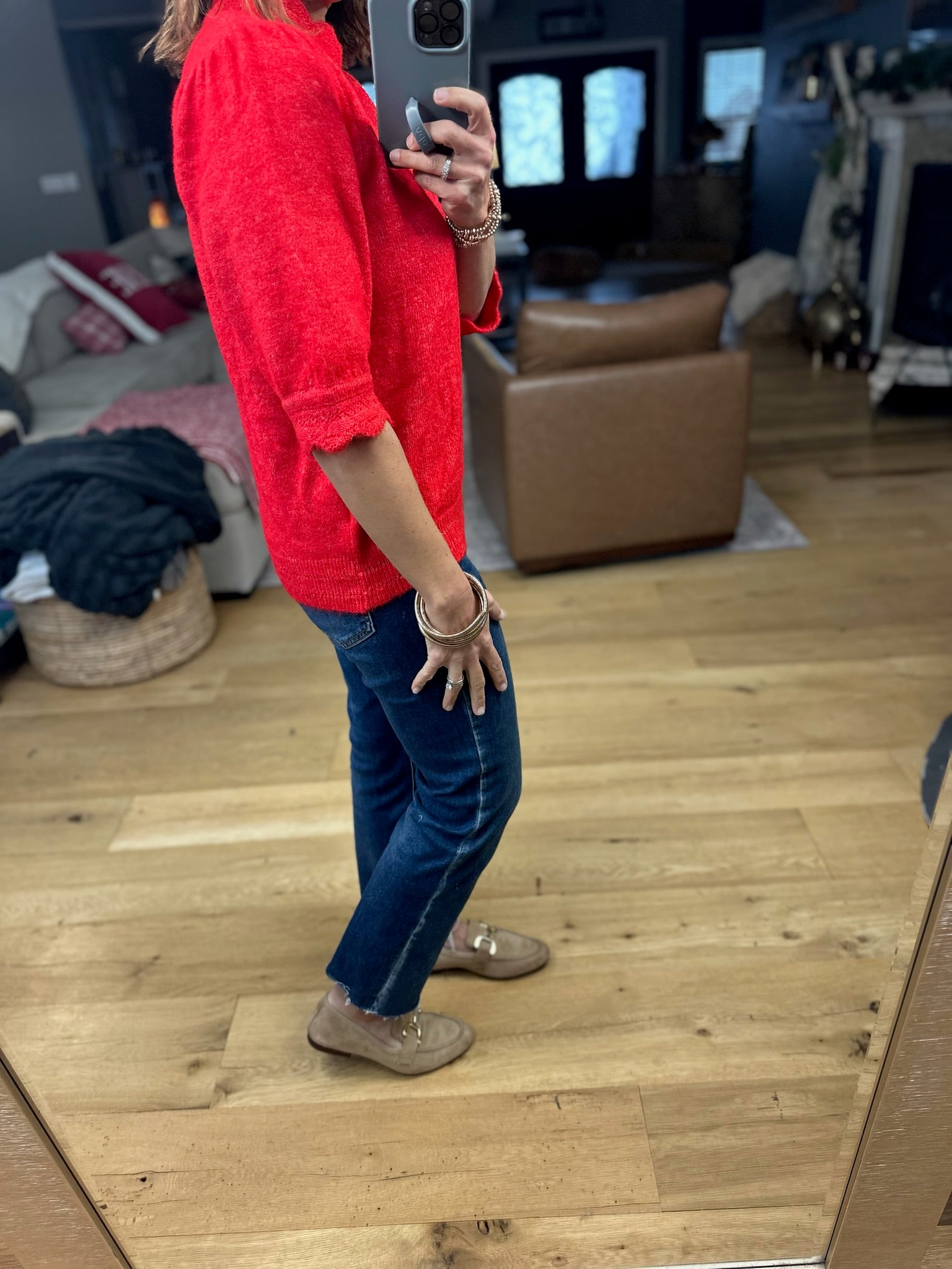 Close To Heaven Scalloped Knit Top-Sweaters-Vine & Love-Anna Kaytes Boutique, Women's Fashion Boutique in Grinnell, Iowa