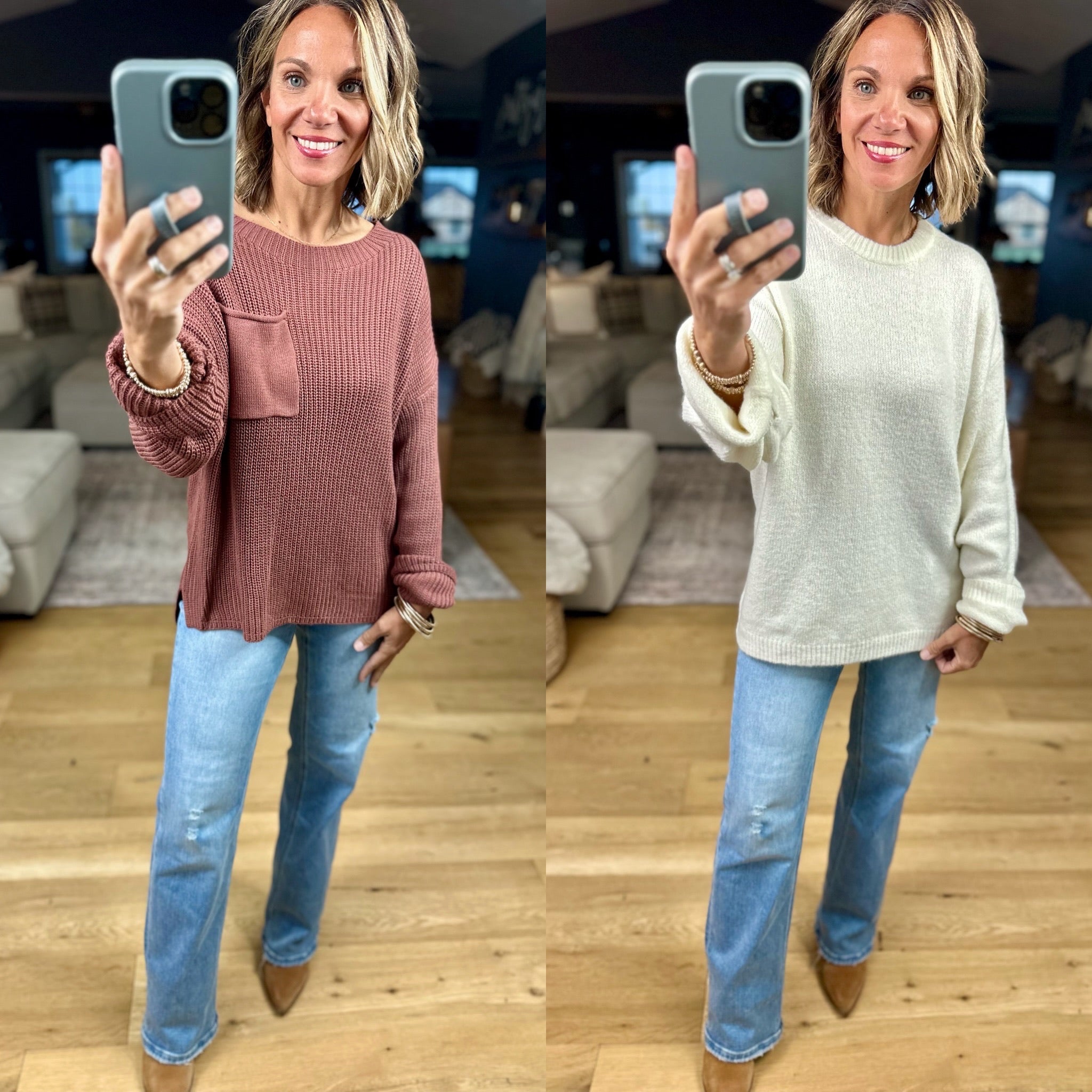Wondering Why Knit Pocket Sweater-sweater-Wishlist-Anna Kaytes Boutique, Women's Fashion Boutique in Grinnell, Iowa