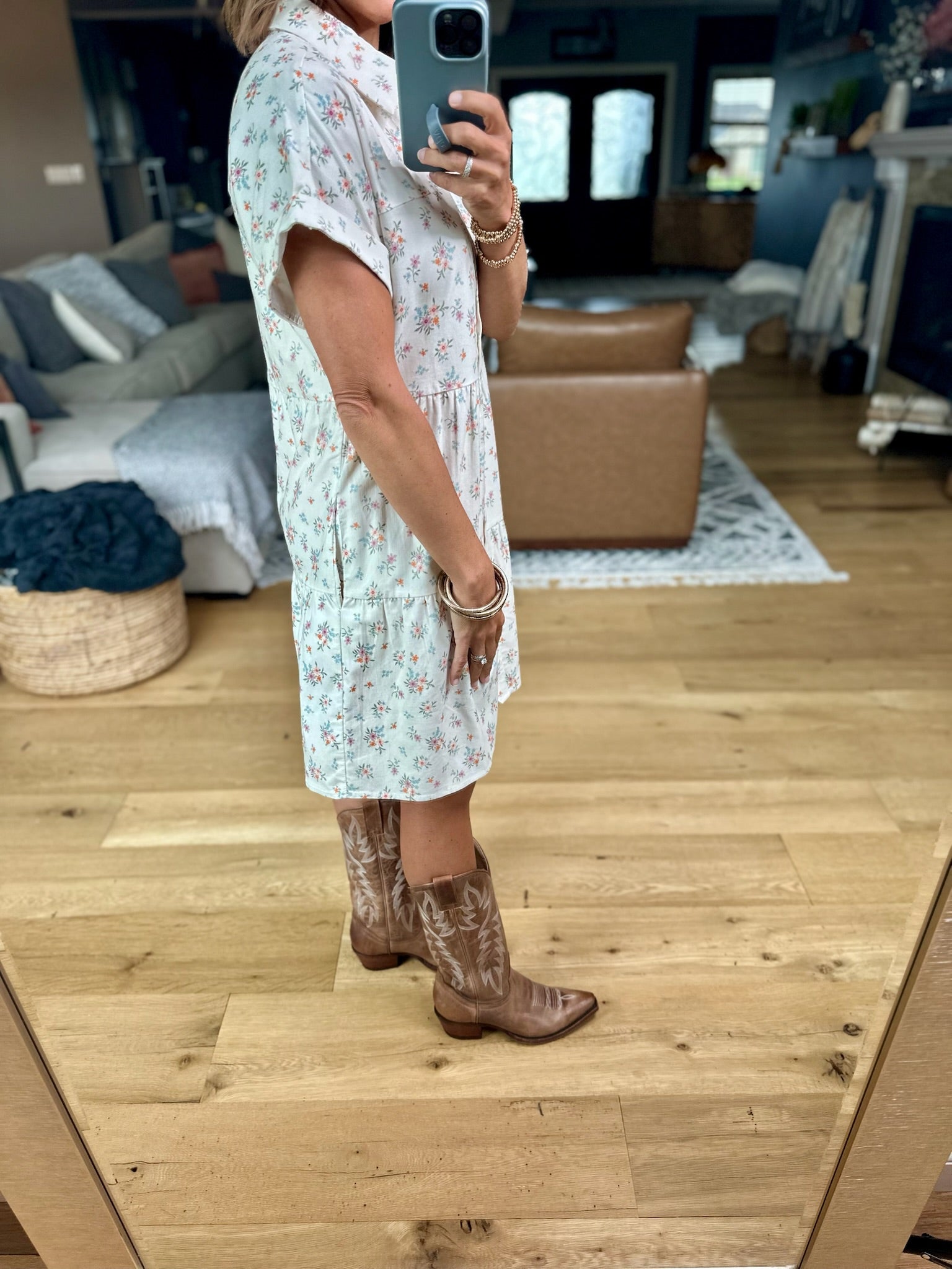 Back In The Country Floral Button-Down Dress-Wishlist-Anna Kaytes Boutique, Women's Fashion Boutique in Grinnell, Iowa