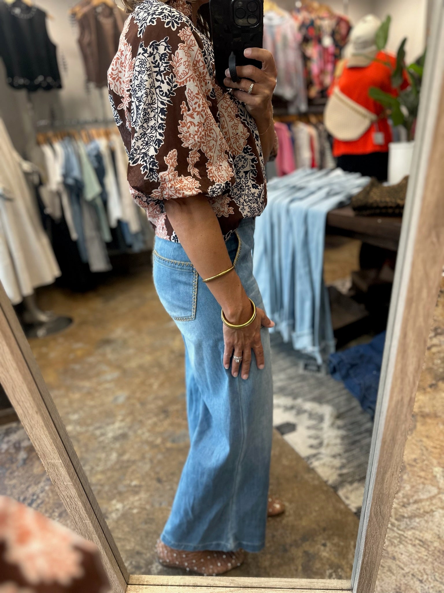 Colors Changing Floral Top-Short Sleeves-THML-Anna Kaytes Boutique, Women's Fashion Boutique in Grinnell, Iowa