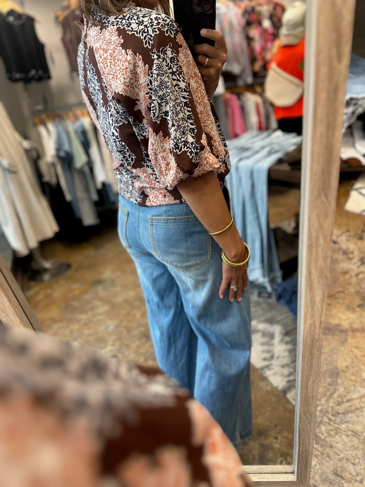 Colors Changing Floral Top-Short Sleeves-THML-Anna Kaytes Boutique, Women's Fashion Boutique in Grinnell, Iowa