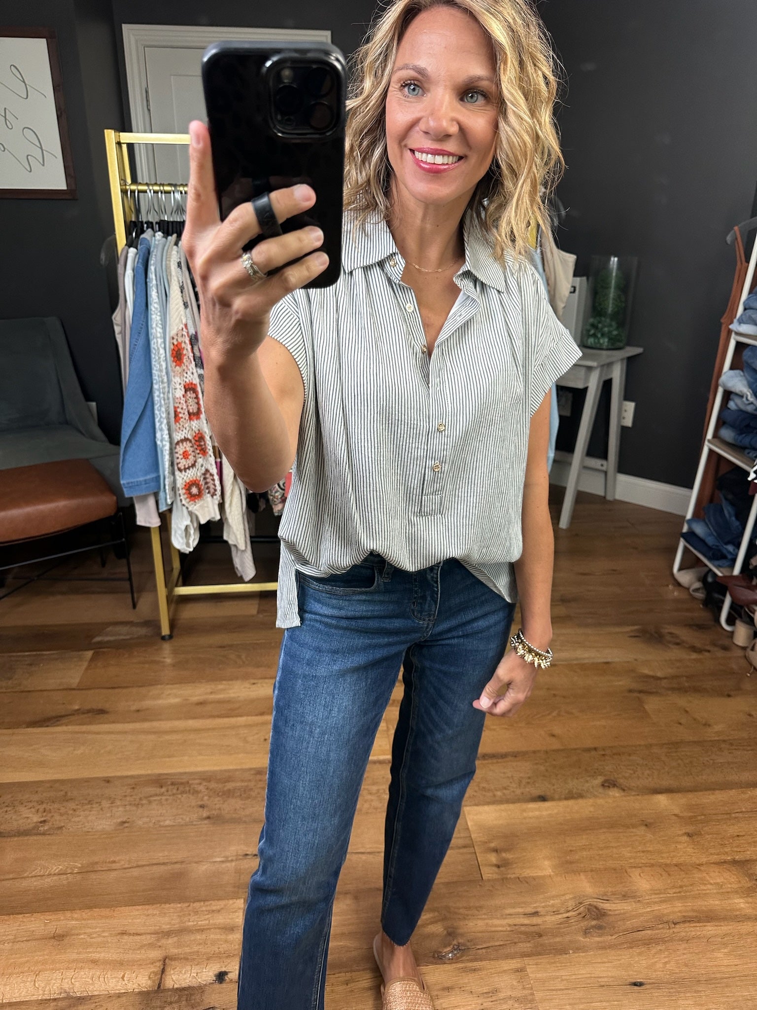 Handle It Well Half-Button Top - Multiple Options-Entro-Anna Kaytes Boutique, Women's Fashion Boutique in Grinnell, Iowa