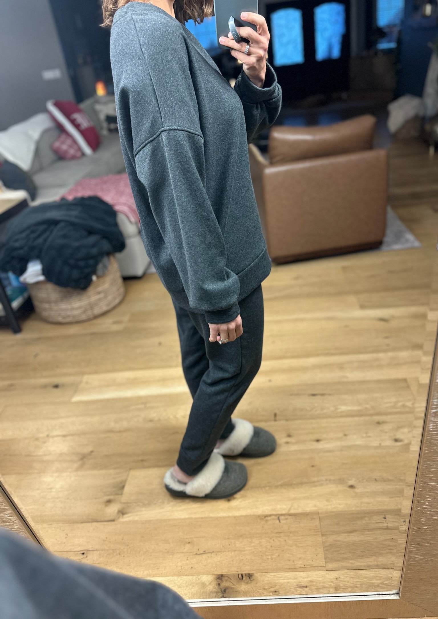 Home Alone Soft-Lining Lounge Set-Sweaters-Cherish-Anna Kaytes Boutique, Women's Fashion Boutique in Grinnell, Iowa