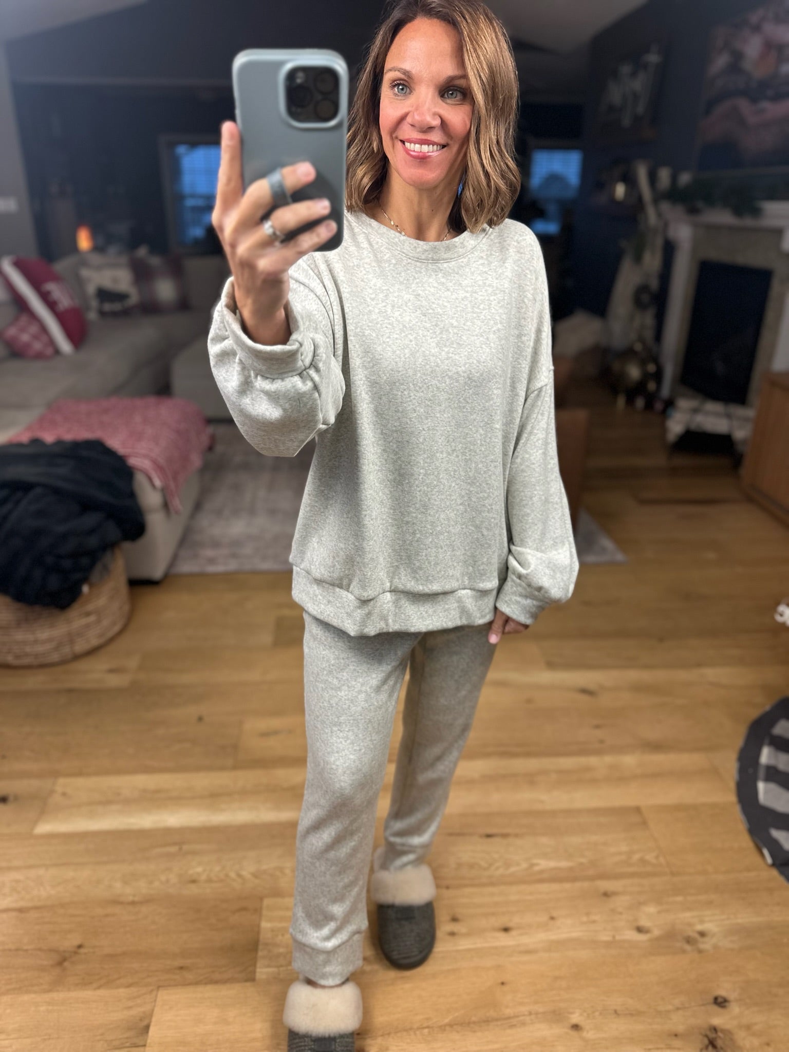 Home Alone Soft-Lining Lounge Set-Sweaters-Cherish-Anna Kaytes Boutique, Women's Fashion Boutique in Grinnell, Iowa