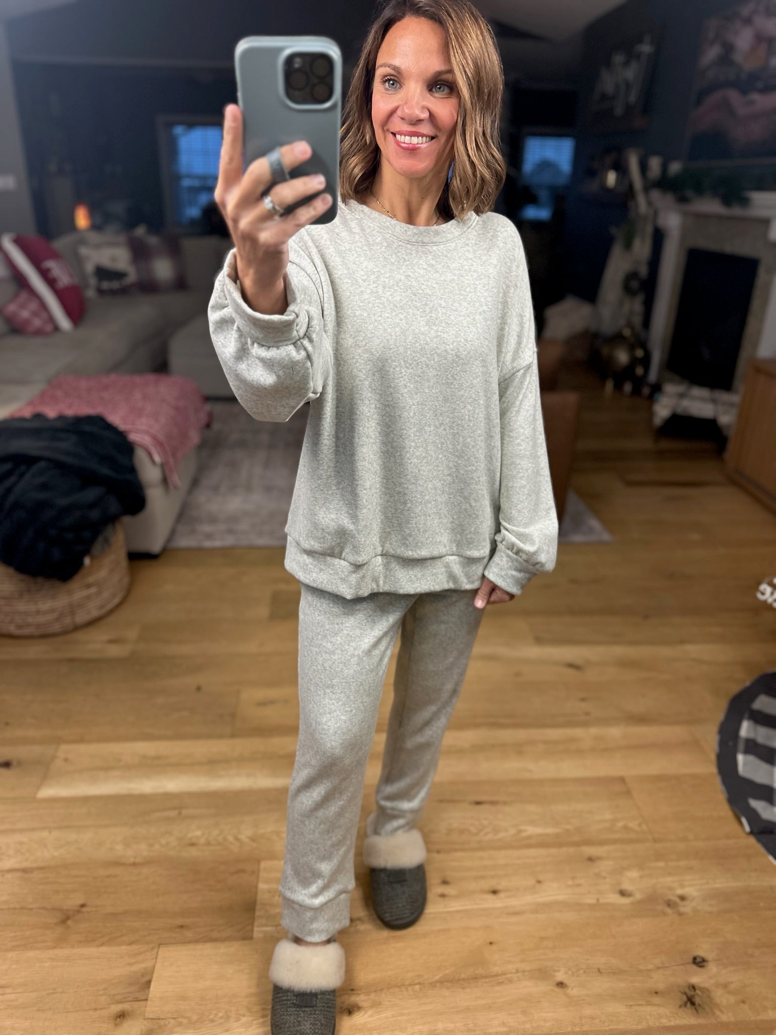 Home Alone Soft-Lining Lounge Set-Sweaters-Cherish-Anna Kaytes Boutique, Women's Fashion Boutique in Grinnell, Iowa