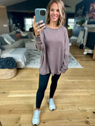 Make It Happen Waffle Long Sleeve Top-Mono B-Anna Kaytes Boutique, Women's Fashion Boutique in Grinnell, Iowa