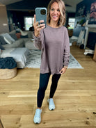 Make It Happen Waffle Long Sleeve Top-Mono B-Anna Kaytes Boutique, Women's Fashion Boutique in Grinnell, Iowa