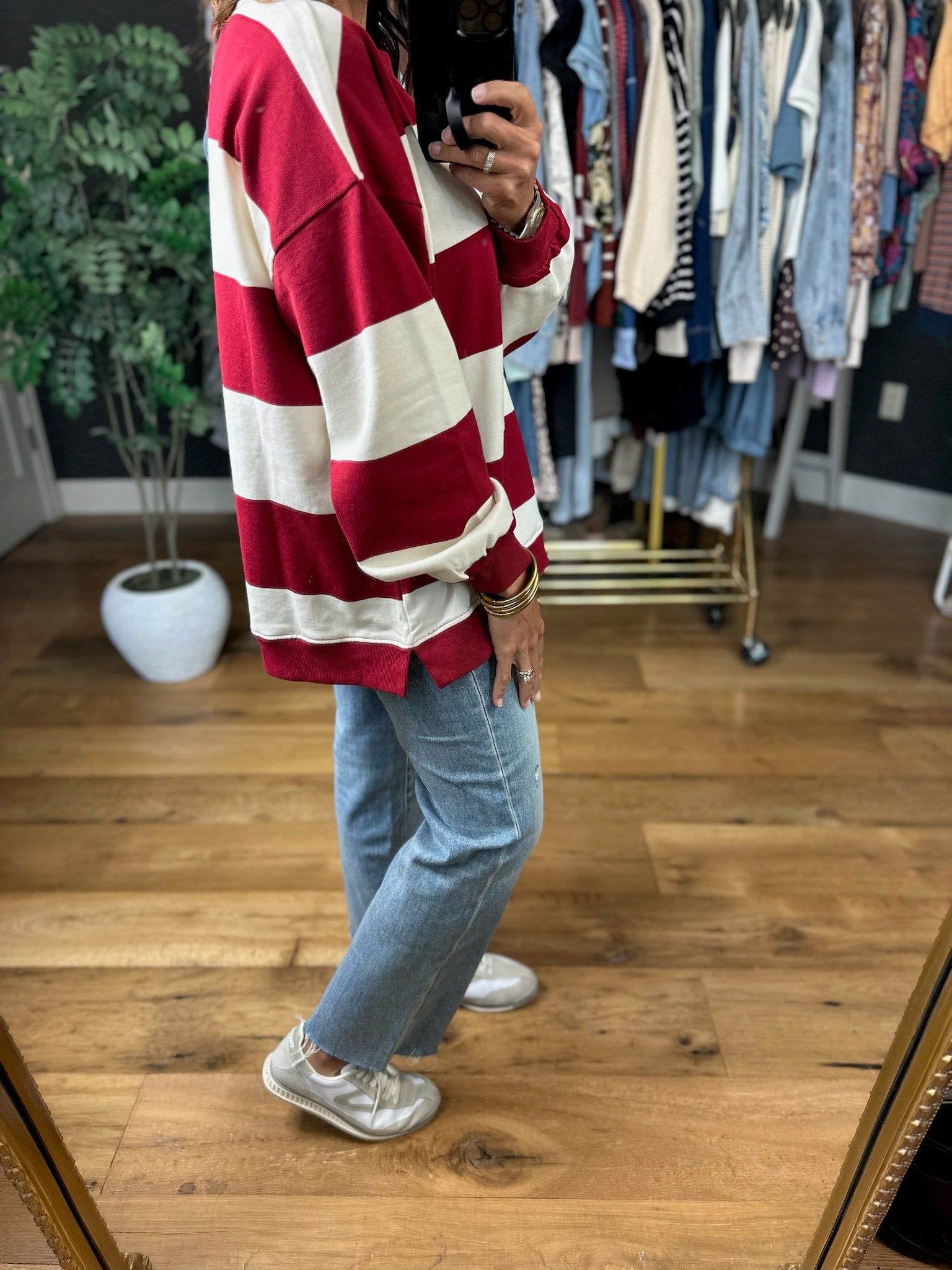 My Hero Oversized Wide Stripe Crewneck - Multiple colors-Sweaters-JOA-Anna Kaytes Boutique, Women's Fashion Boutique in Grinnell, Iowa