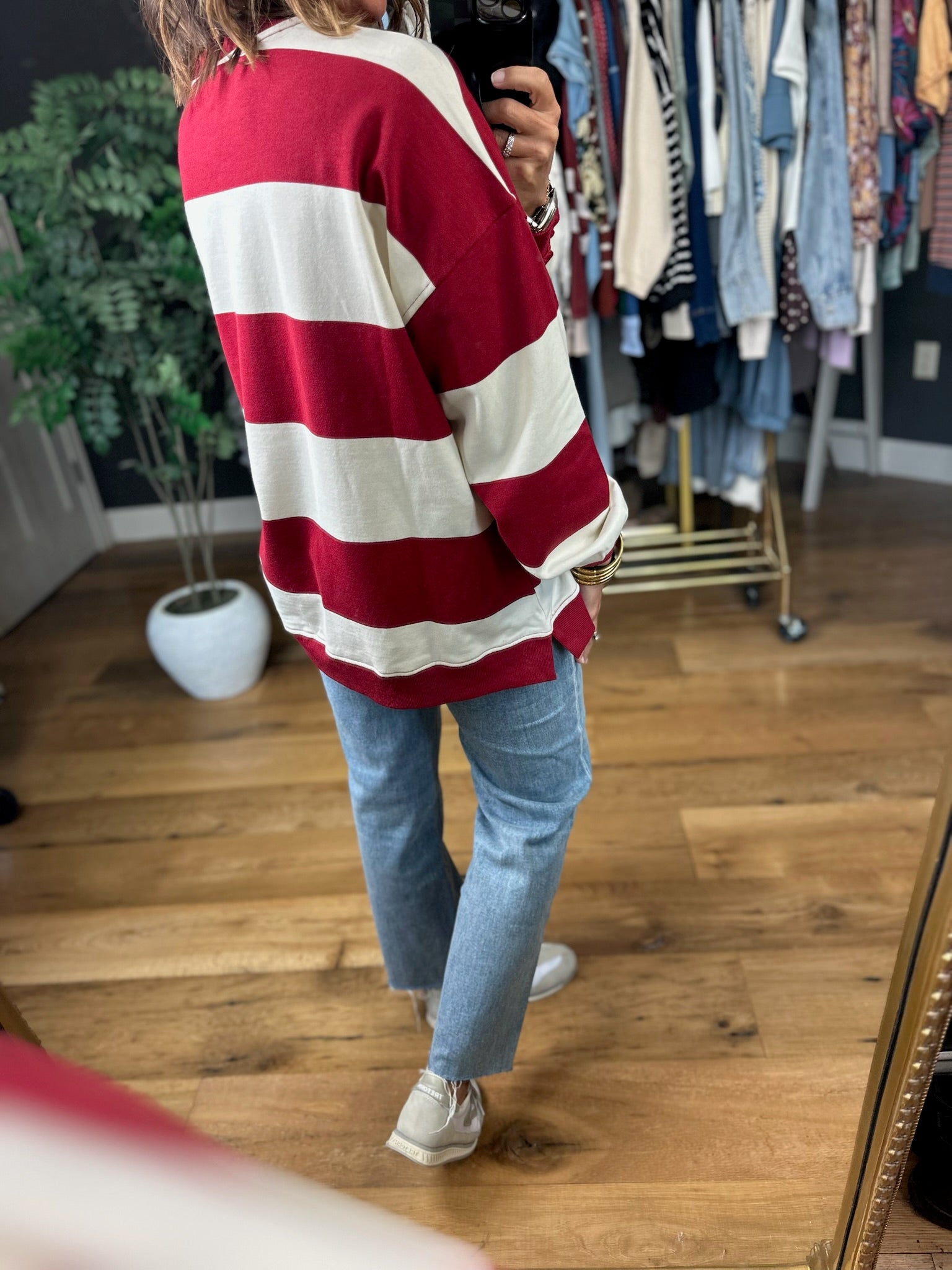 My Hero Oversized Wide Stripe Crewneck - Multiple colors-Sweaters-JOA-Anna Kaytes Boutique, Women's Fashion Boutique in Grinnell, Iowa