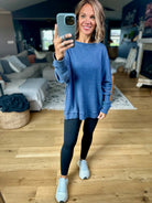 Make It Happen Waffle Long Sleeve Top-Mono B-Anna Kaytes Boutique, Women's Fashion Boutique in Grinnell, Iowa