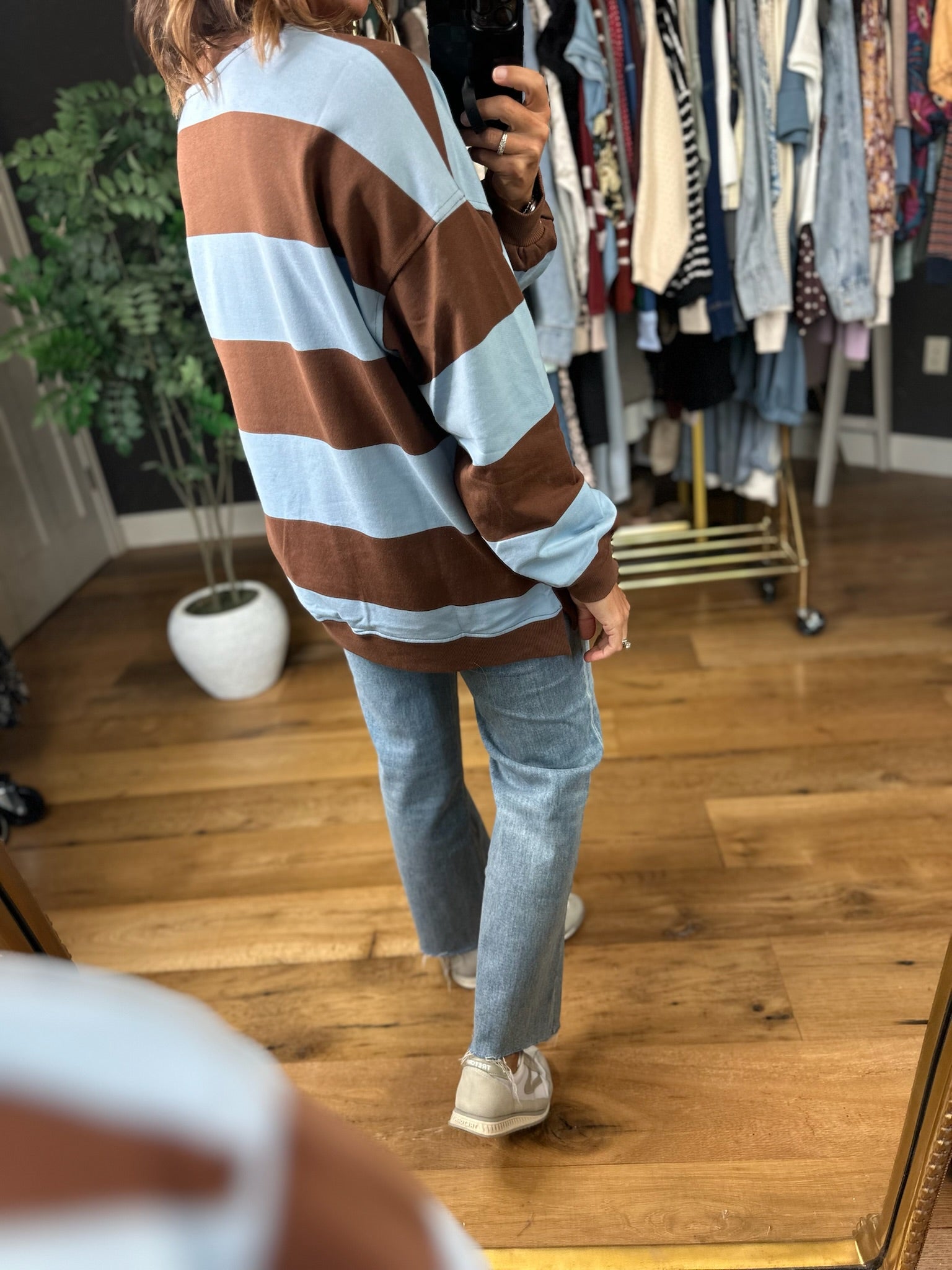 My Hero Oversized Wide Stripe Crewneck - Multiple colors-Sweaters-JOA-Anna Kaytes Boutique, Women's Fashion Boutique in Grinnell, Iowa