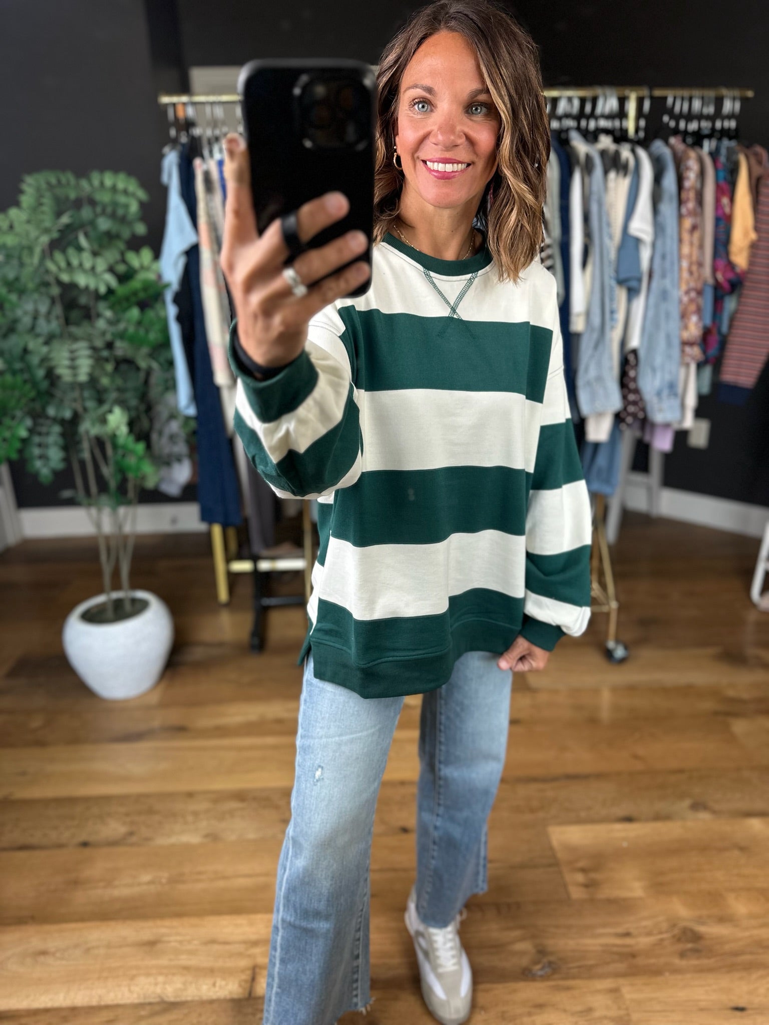 My Hero Oversized Wide Stripe Crewneck - Multiple colors-Sweaters-JOA-Anna Kaytes Boutique, Women's Fashion Boutique in Grinnell, Iowa