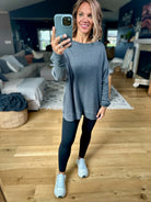 Make It Happen Waffle Long Sleeve Top-Mono B-Anna Kaytes Boutique, Women's Fashion Boutique in Grinnell, Iowa