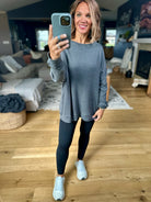Make It Happen Waffle Long Sleeve Top-Mono B-Anna Kaytes Boutique, Women's Fashion Boutique in Grinnell, Iowa