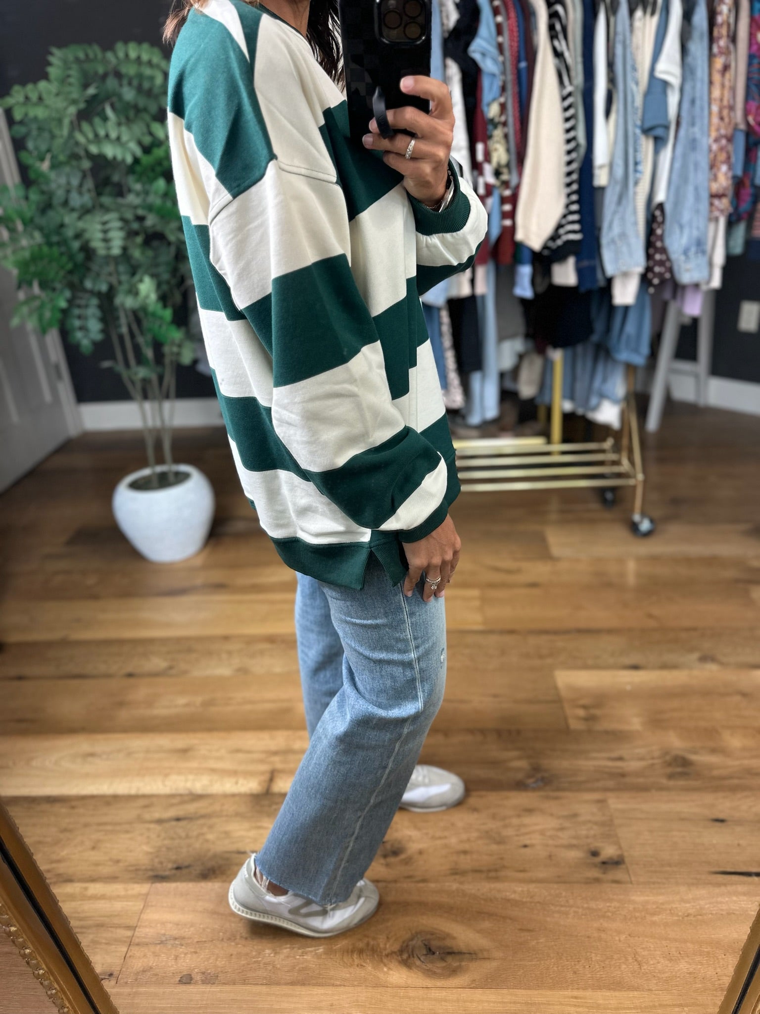 My Hero Oversized Wide Stripe Crewneck - Multiple colors-Sweaters-JOA-Anna Kaytes Boutique, Women's Fashion Boutique in Grinnell, Iowa