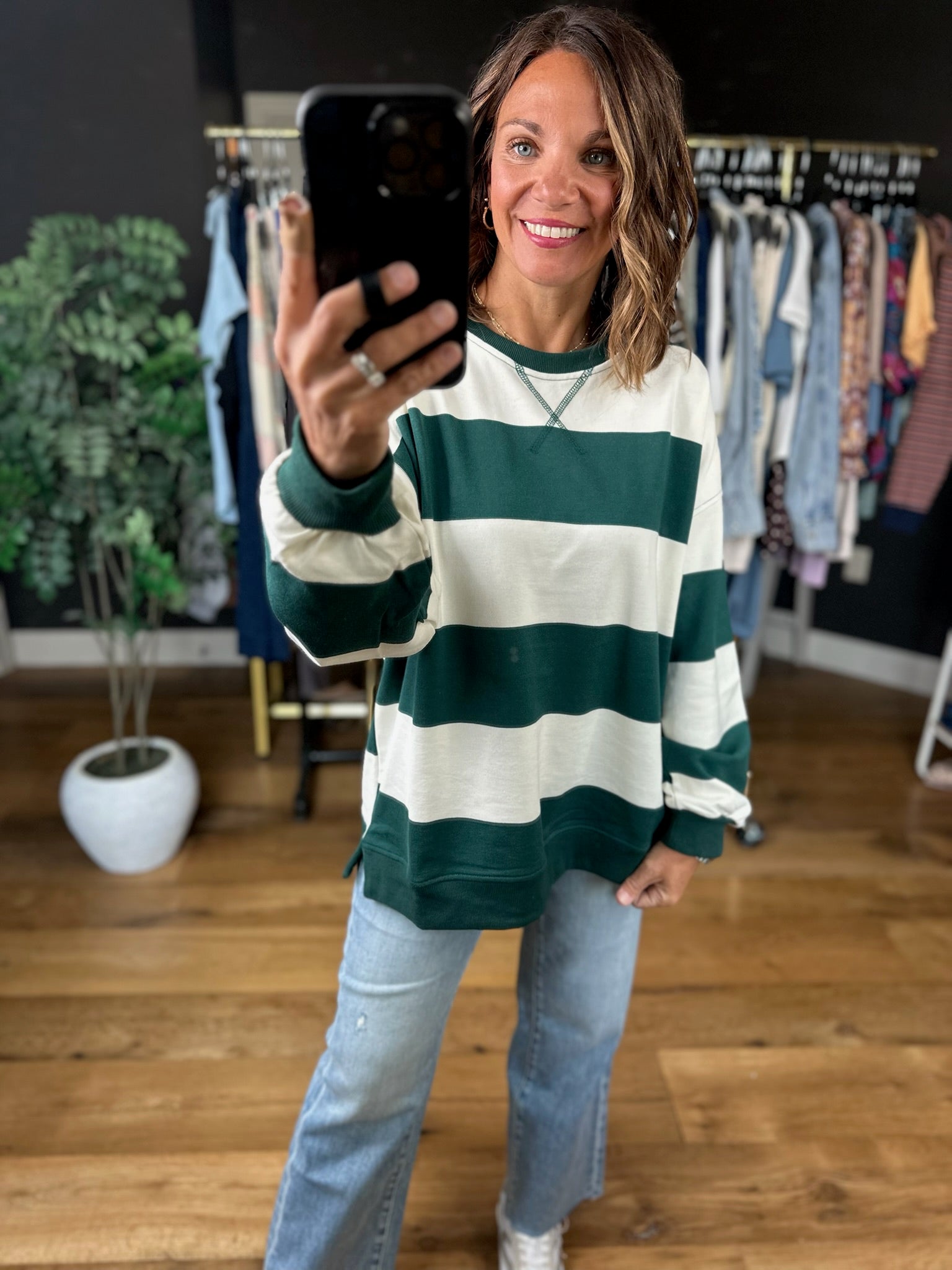 My Hero Oversized Wide Stripe Crewneck - Multiple colors-Sweaters-JOA-Anna Kaytes Boutique, Women's Fashion Boutique in Grinnell, Iowa