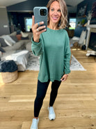 Make It Happen Waffle Long Sleeve Top-Mono B-Anna Kaytes Boutique, Women's Fashion Boutique in Grinnell, Iowa