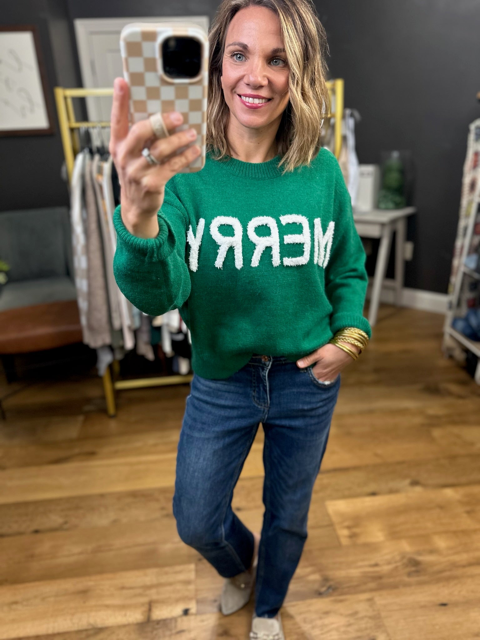 Merry Crew Sweater - Multiple Options-Wishlist-Anna Kaytes Boutique, Women's Fashion Boutique in Grinnell, Iowa