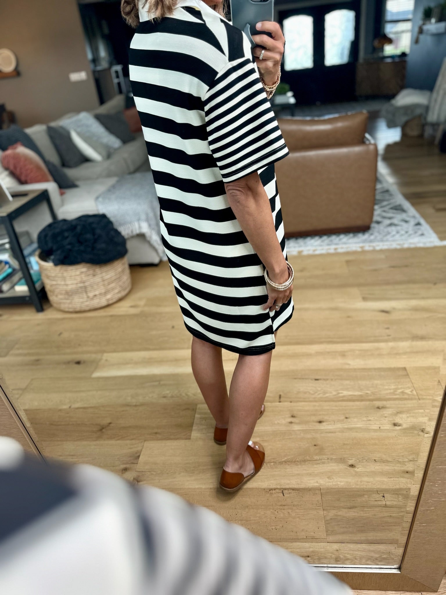 Talk About It Striped Collar Dress-Entro-Anna Kaytes Boutique, Women's Fashion Boutique in Grinnell, Iowa