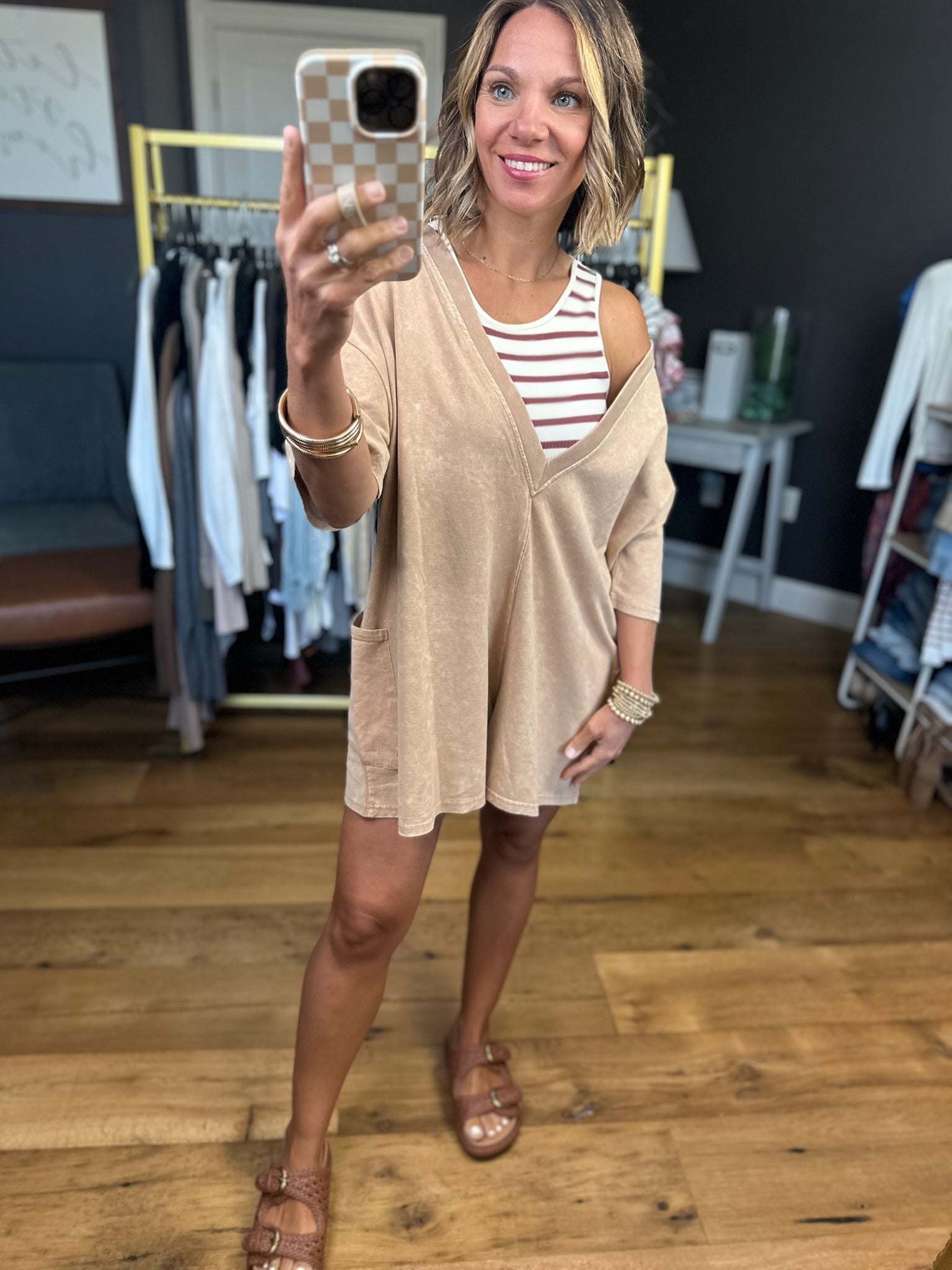 Keeping Tabs Pocket Romper - Multiple Options-Eesome-Anna Kaytes Boutique, Women's Fashion Boutique in Grinnell, Iowa