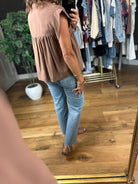 Keep The Peace Eyelet Detail Top-Short Sleeves-She & Sky-Anna Kaytes Boutique, Women's Fashion Boutique in Grinnell, Iowa