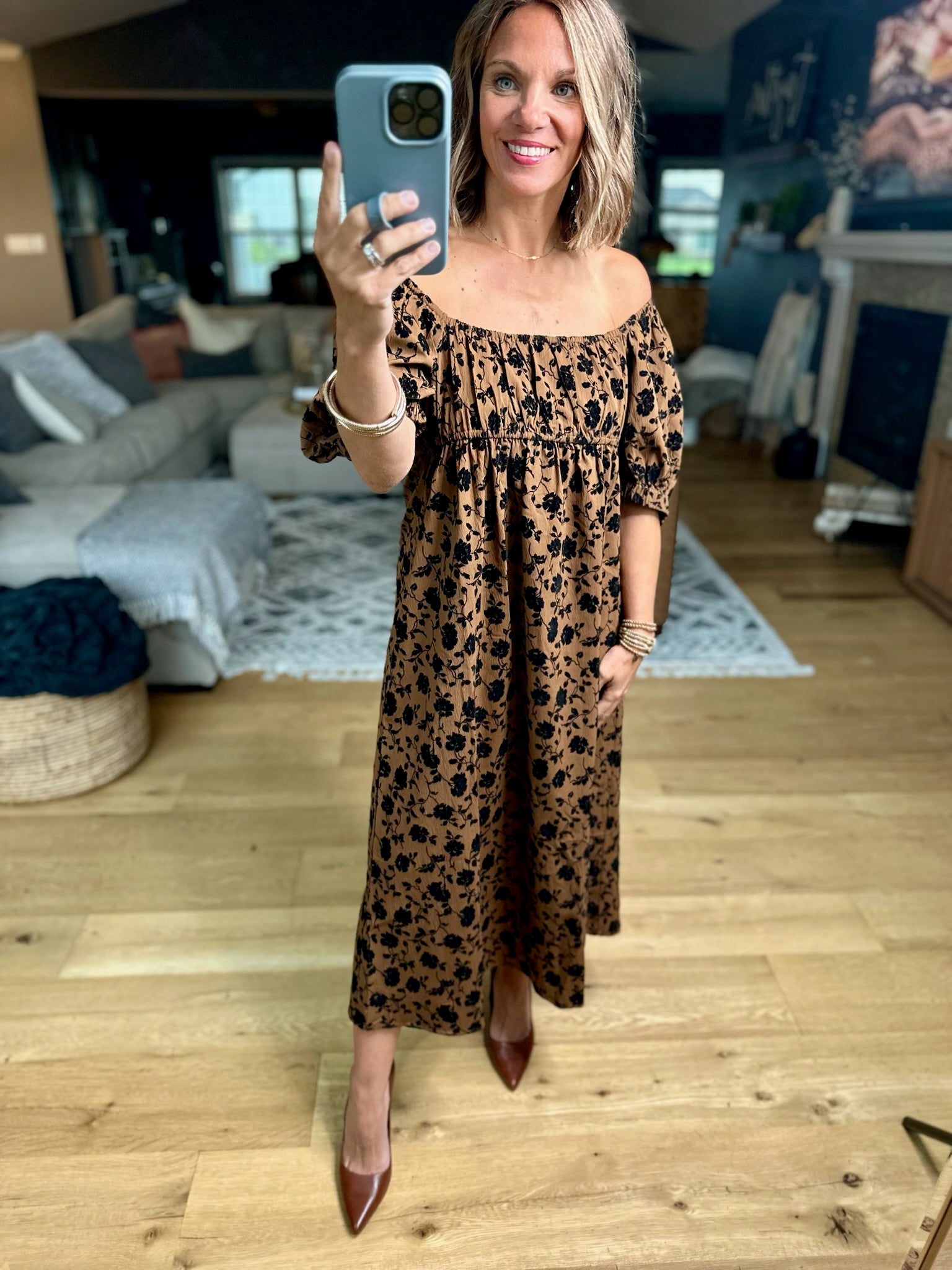 Soon To Be Off-Shoulder Dress-Wishlist-Anna Kaytes Boutique, Women's Fashion Boutique in Grinnell, Iowa