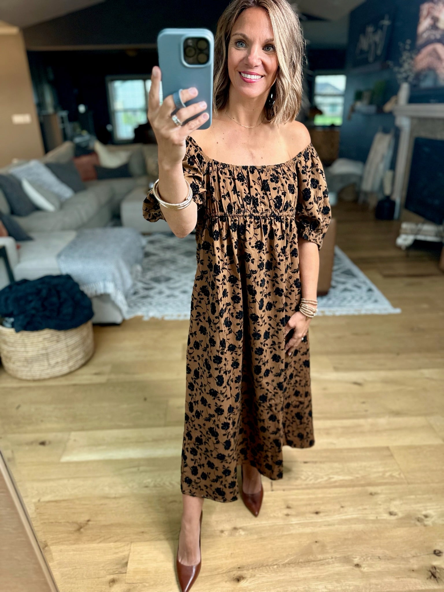 Soon To Be Off-Shoulder Dress-Wishlist-Anna Kaytes Boutique, Women's Fashion Boutique in Grinnell, Iowa