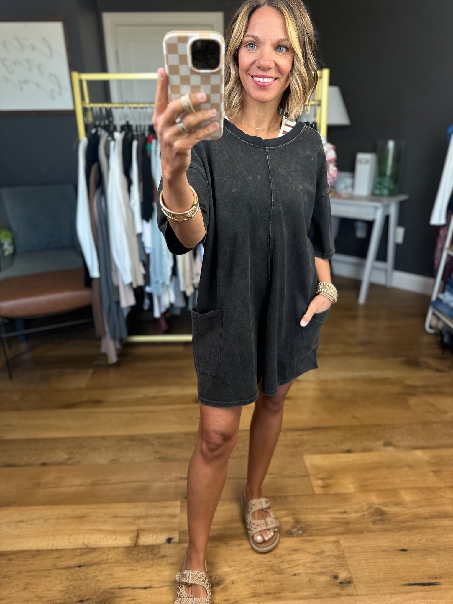 Keeping Tabs Pocket Romper - Multiple Options-Eesome-Anna Kaytes Boutique, Women's Fashion Boutique in Grinnell, Iowa