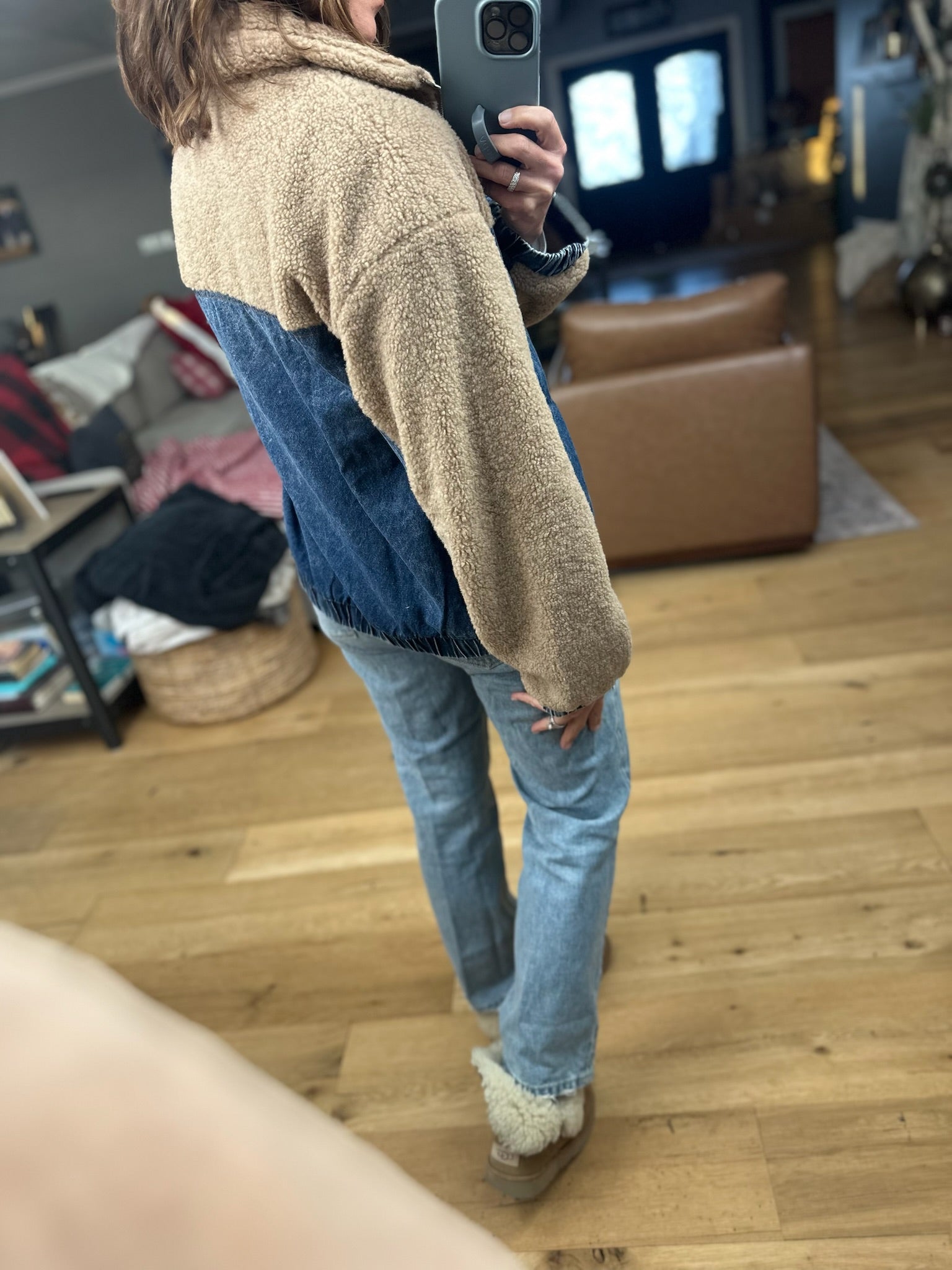 Tell Me Something Good Sherpa Zip Jacket-Jackets-Hem & Thread-Anna Kaytes Boutique, Women's Fashion Boutique in Grinnell, Iowa