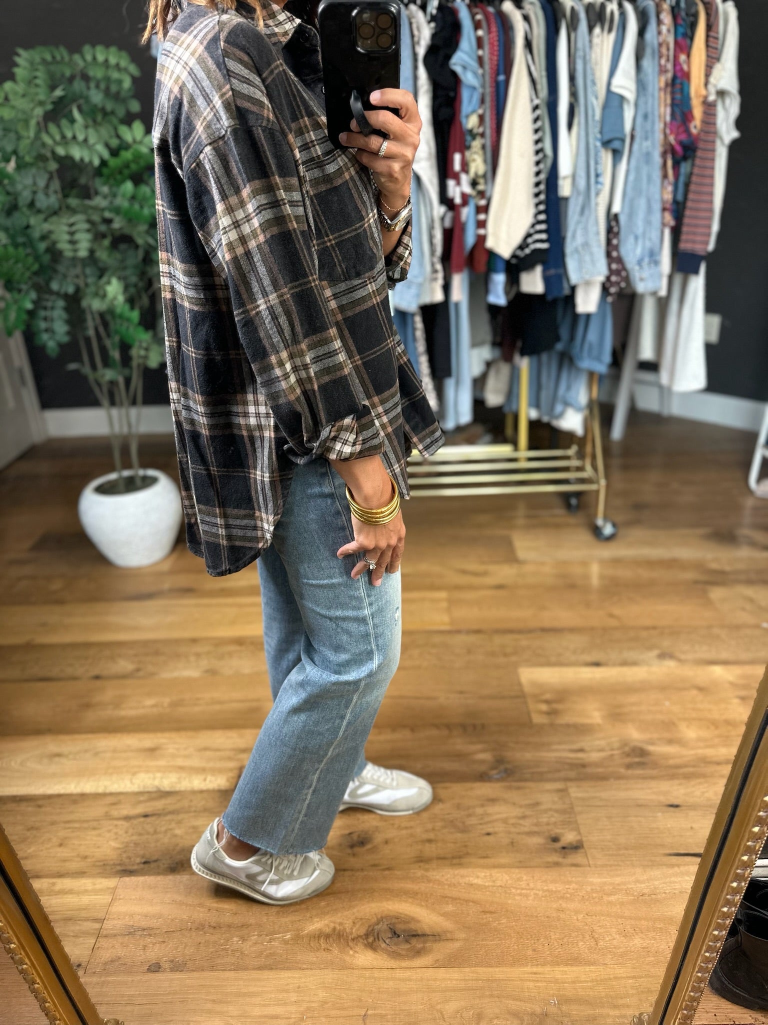 Fully Invested Plaid Button-Down Top-Long Sleeves-Blu Pepper-Anna Kaytes Boutique, Women's Fashion Boutique in Grinnell, Iowa