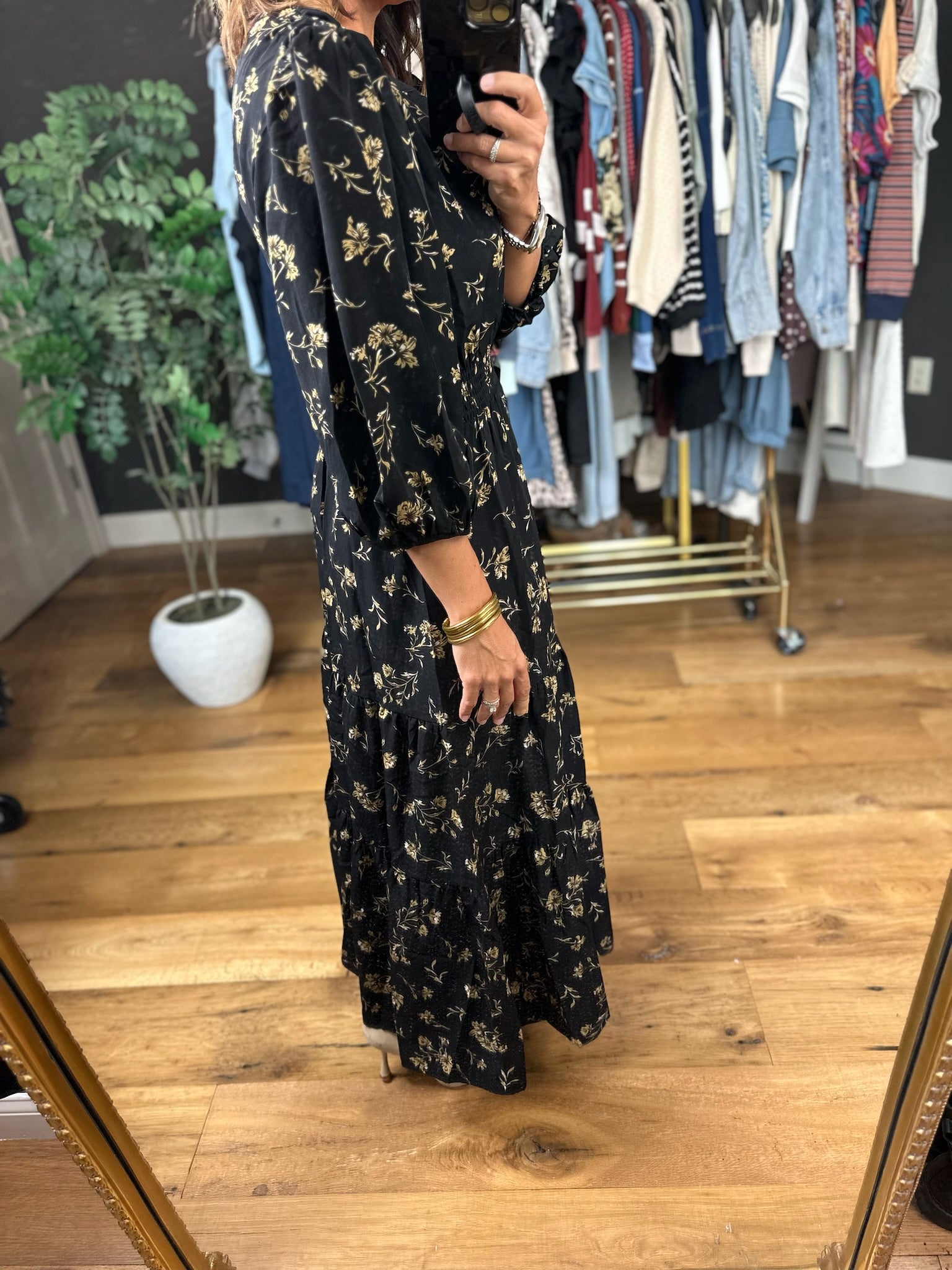 Crisp Air Floral Maxi Dress-Dresses-She & Sky-Anna Kaytes Boutique, Women's Fashion Boutique in Grinnell, Iowa