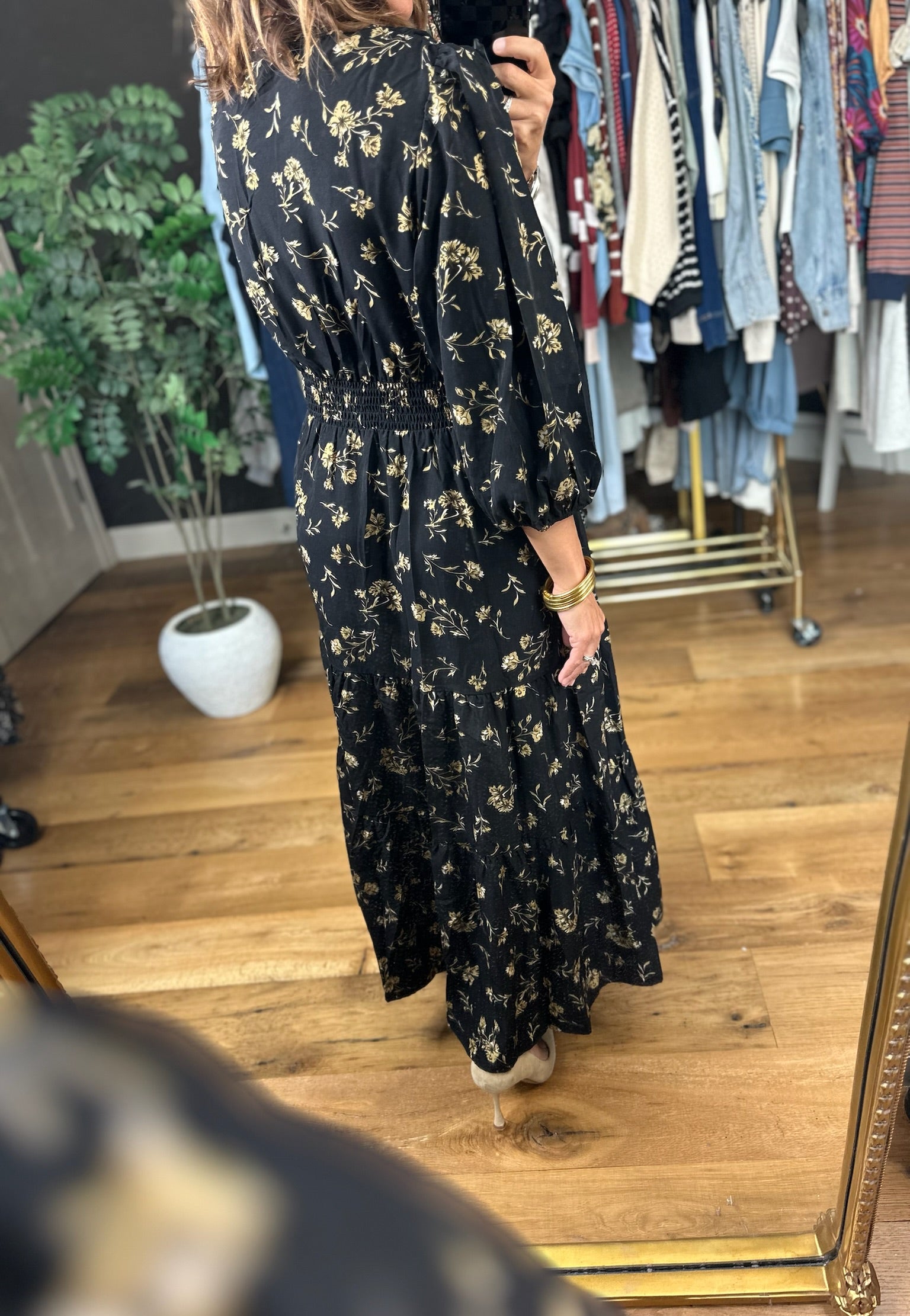 Crisp Air Floral Maxi Dress-Dresses-She & Sky-Anna Kaytes Boutique, Women's Fashion Boutique in Grinnell, Iowa