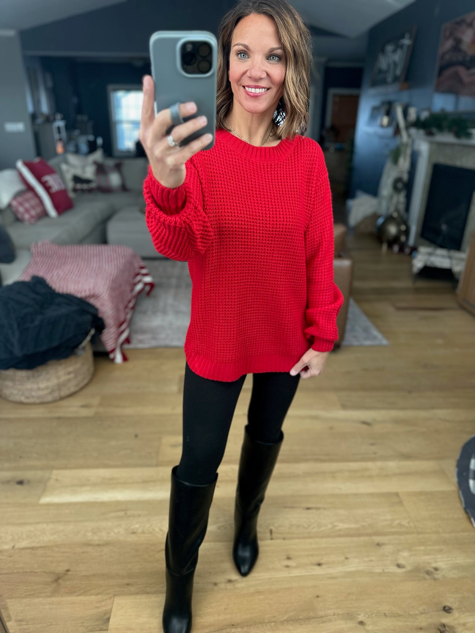 Off The Hook Classic Knit Crew Sweater-Sweaters-Zenana-Anna Kaytes Boutique, Women's Fashion Boutique in Grinnell, Iowa