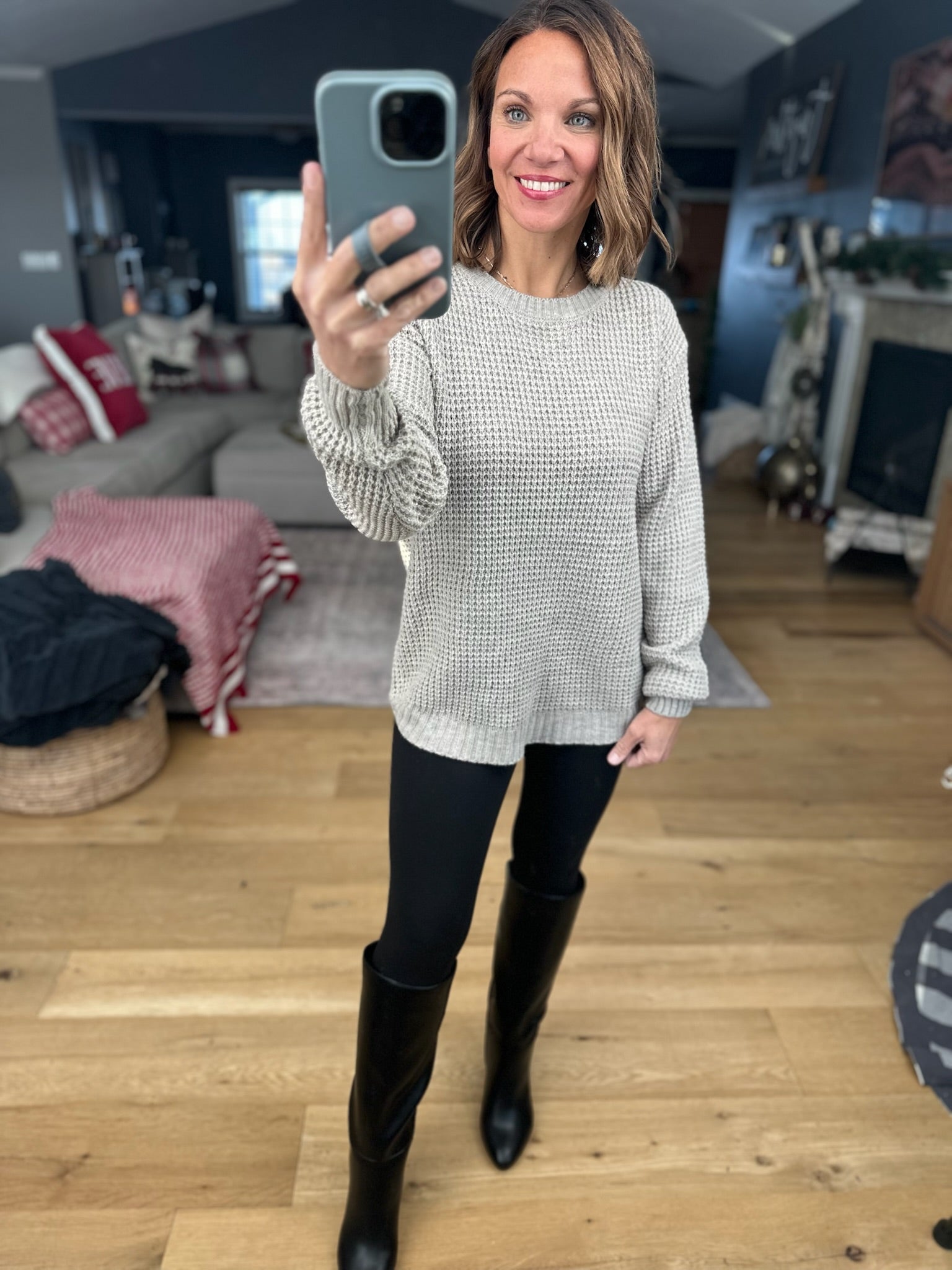 Off The Hook Classic Knit Crew Sweater-Sweaters-Zenana-Anna Kaytes Boutique, Women's Fashion Boutique in Grinnell, Iowa