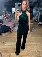This Season Velvet Jumpsuit-Jumpsuits-Skies Are Blue-Anna Kaytes Boutique, Women's Fashion Boutique in Grinnell, Iowa
