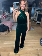 This Season Velvet Jumpsuit-Jumpsuits-Skies Are Blue-Anna Kaytes Boutique, Women's Fashion Boutique in Grinnell, Iowa