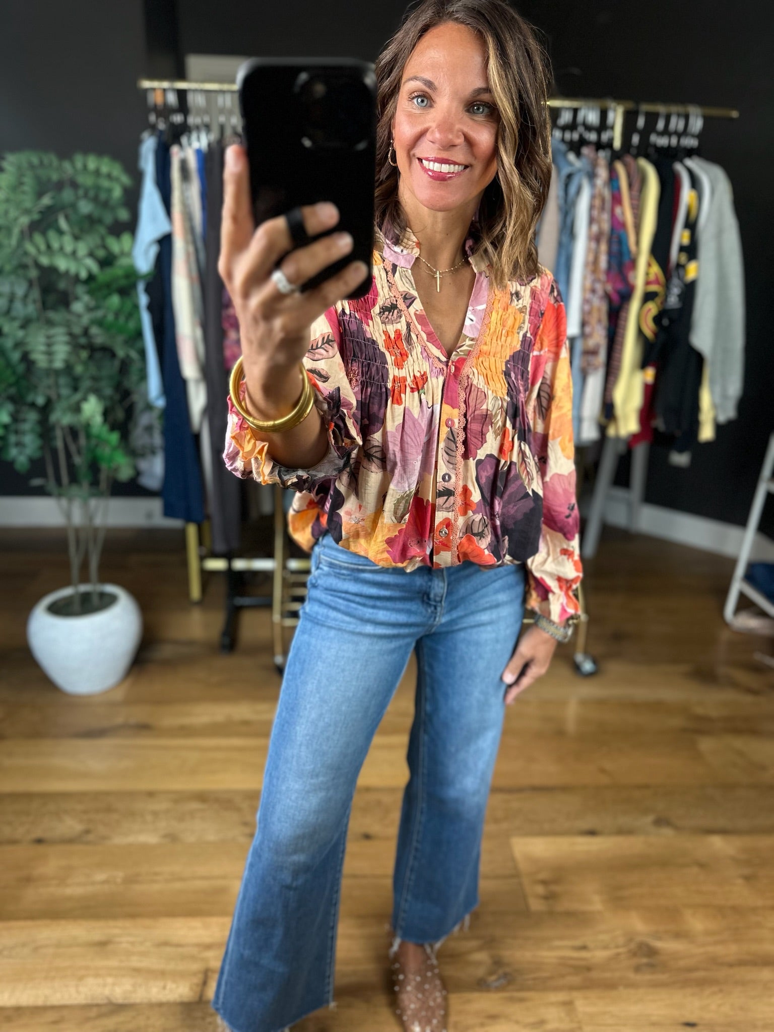 Learn The Truth Floral Top-Long Sleeves-Umgee-Anna Kaytes Boutique, Women's Fashion Boutique in Grinnell, Iowa