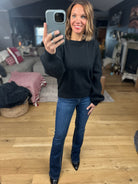 Here And There Balloon Sleeve Sweater-Sweaters-& Merci-Anna Kaytes Boutique, Women's Fashion Boutique in Grinnell, Iowa