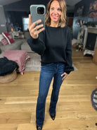 Here And There Balloon Sleeve Sweater-Sweaters-& Merci-Anna Kaytes Boutique, Women's Fashion Boutique in Grinnell, Iowa