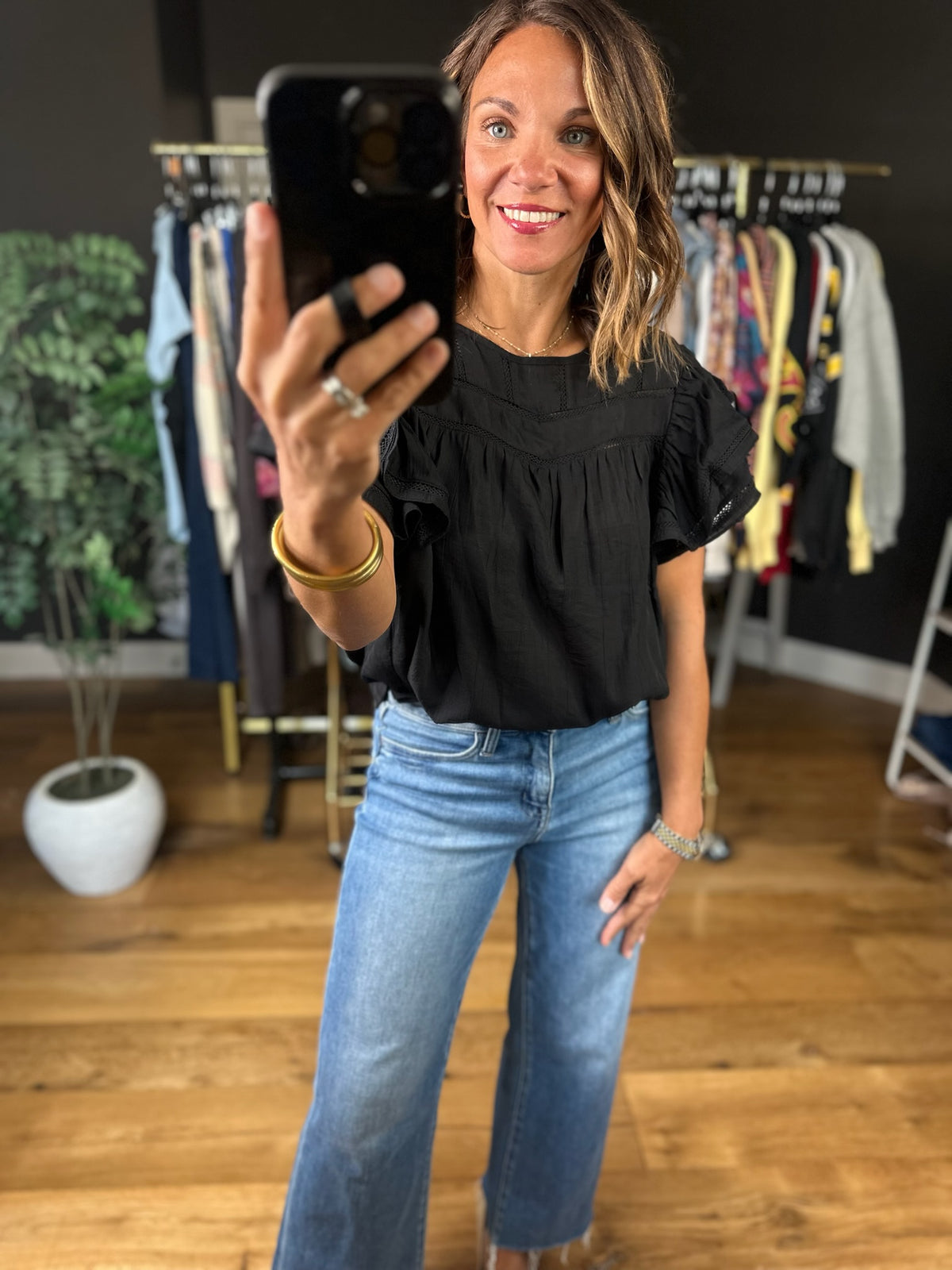 Another Side Of You Flutter-Sleeve Top-Short Sleeves-ee:some-Anna Kaytes Boutique, Women's Fashion Boutique in Grinnell, Iowa