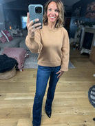 Here And There Balloon Sleeve Sweater-Sweaters-& Merci-Anna Kaytes Boutique, Women's Fashion Boutique in Grinnell, Iowa