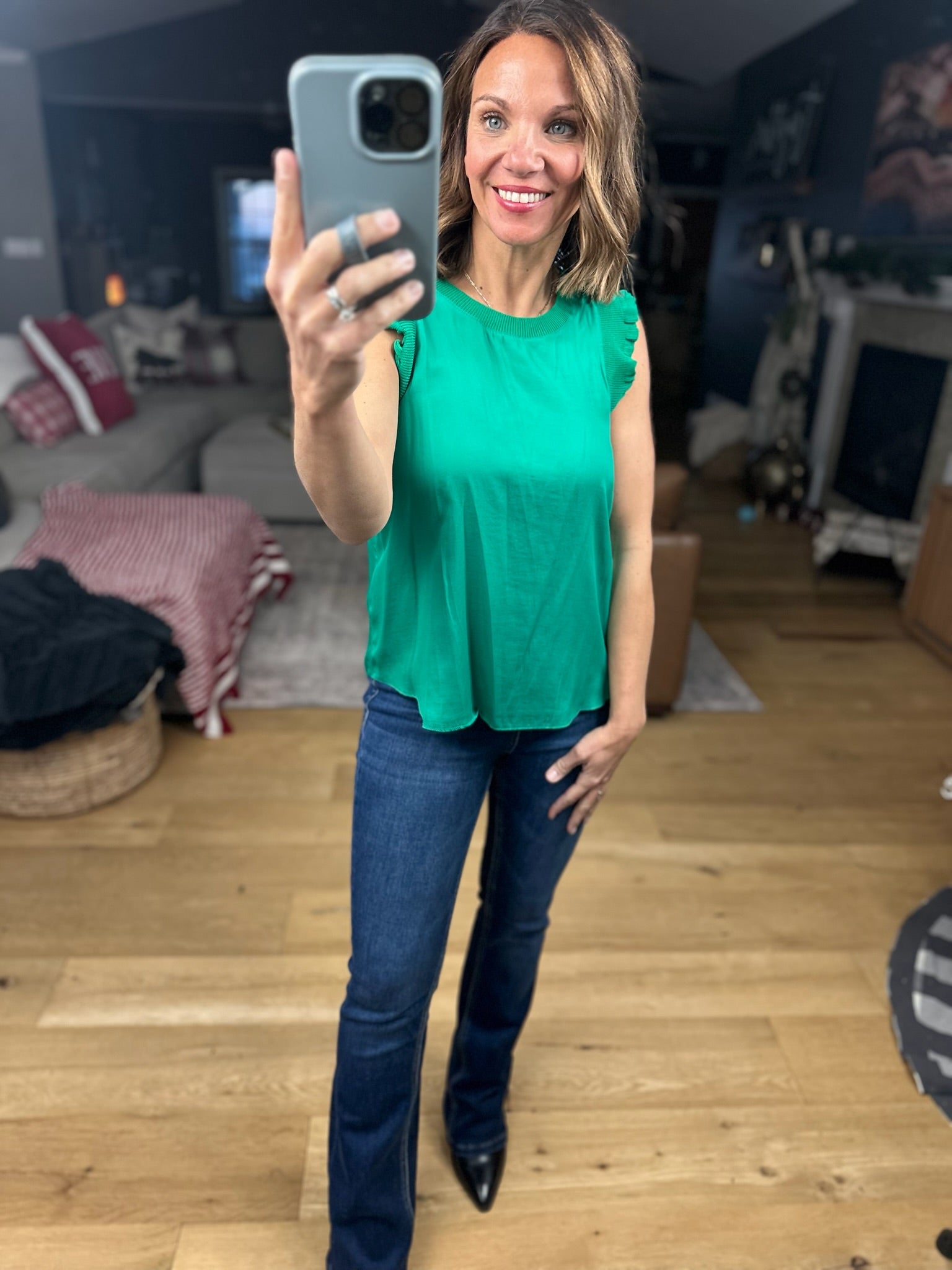 All For You Flutter Sleeve Top-Short Sleeves-Skies Are Blue-Anna Kaytes Boutique, Women's Fashion Boutique in Grinnell, Iowa