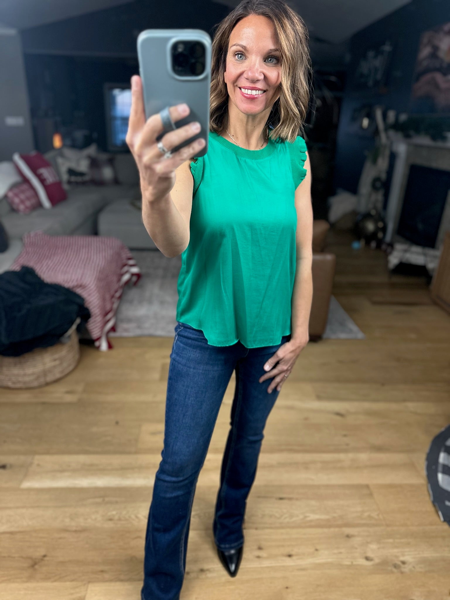 All For You Flutter Sleeve Top-Short Sleeves-Skies Are Blue-Anna Kaytes Boutique, Women's Fashion Boutique in Grinnell, Iowa