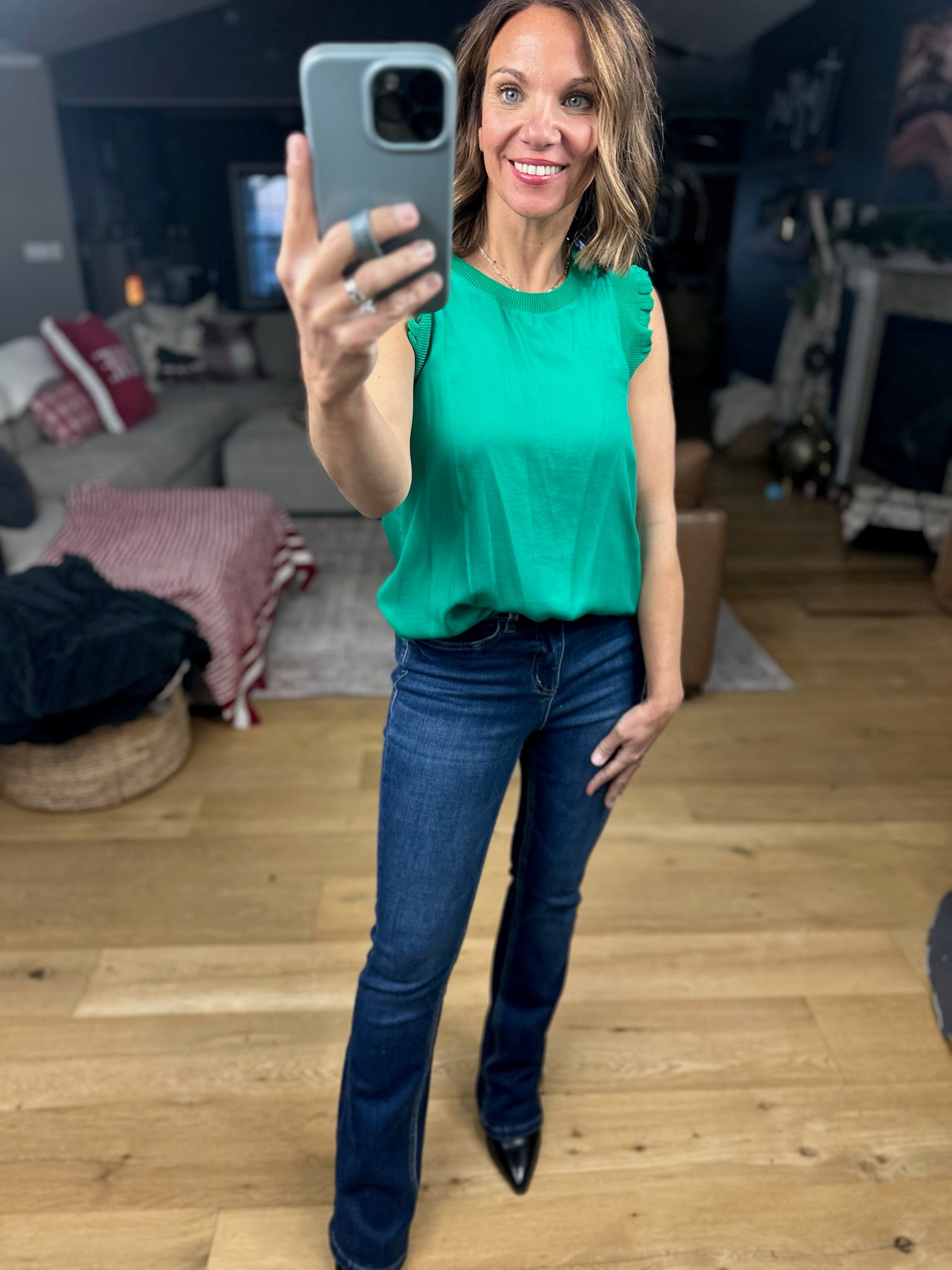 All For You Flutter Sleeve Top-Short Sleeves-Skies Are Blue-Anna Kaytes Boutique, Women's Fashion Boutique in Grinnell, Iowa